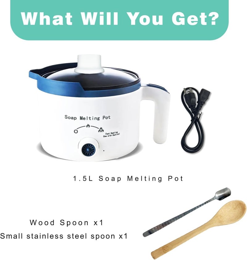 PIUH Soap Melter for Soap Making,Soap Melting Pot for Making Soap with Spout, Electronic Melt and Pour Soap Base Melting Pot for DIY Soap Adults - Image 4